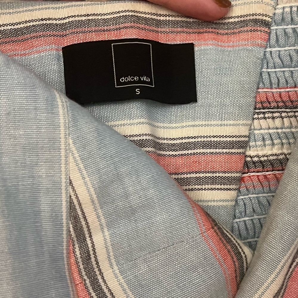 dolce vita blue strapless striped dress - Picture 4 of 4